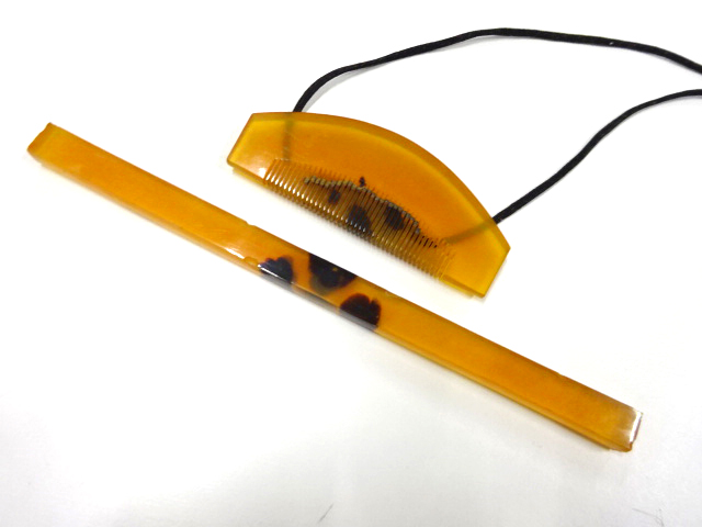 アンティーク　本鼈甲笄・櫛セット（材料）